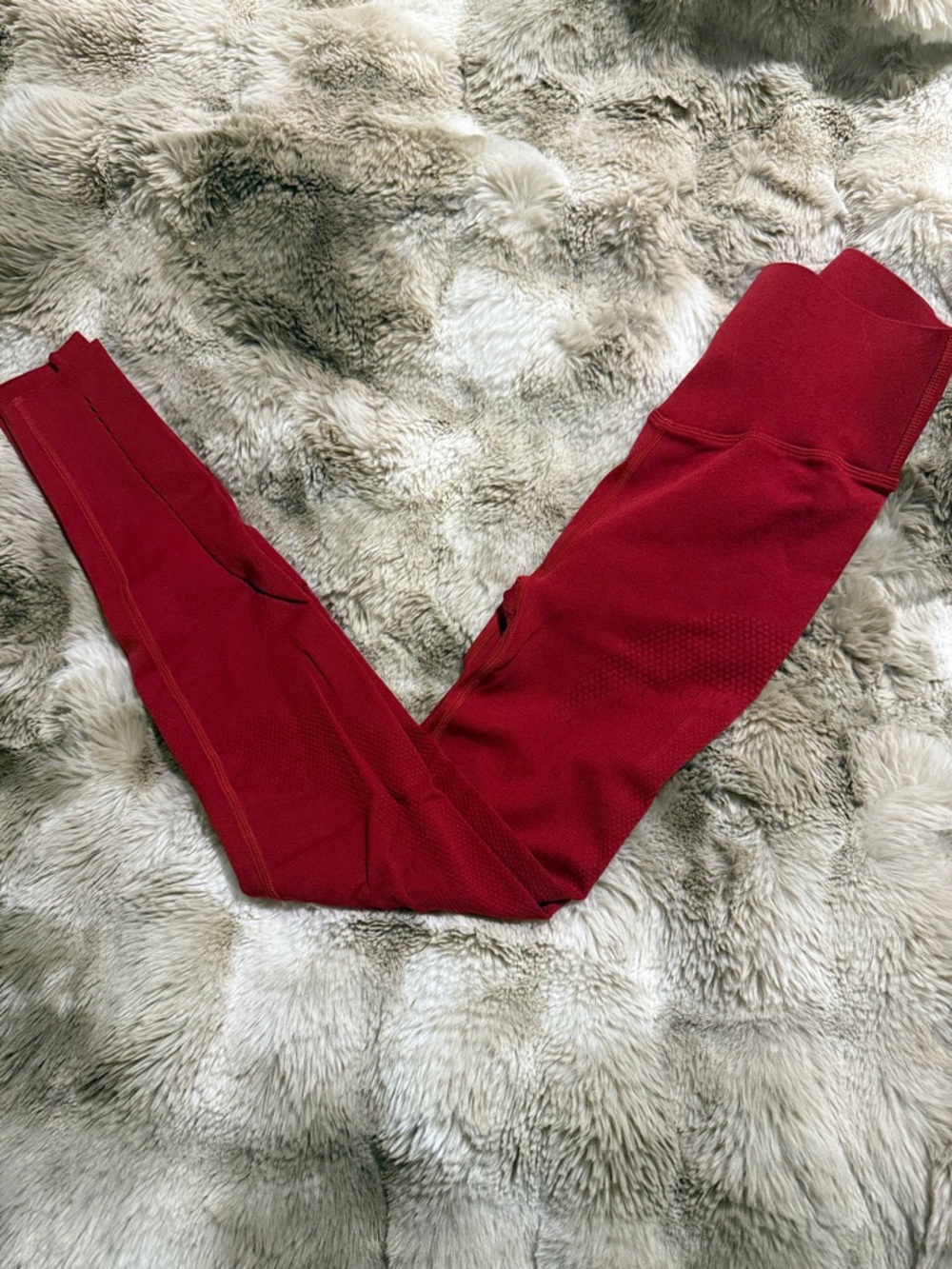 Fabletics Deep Red Seamless Leggings - Small